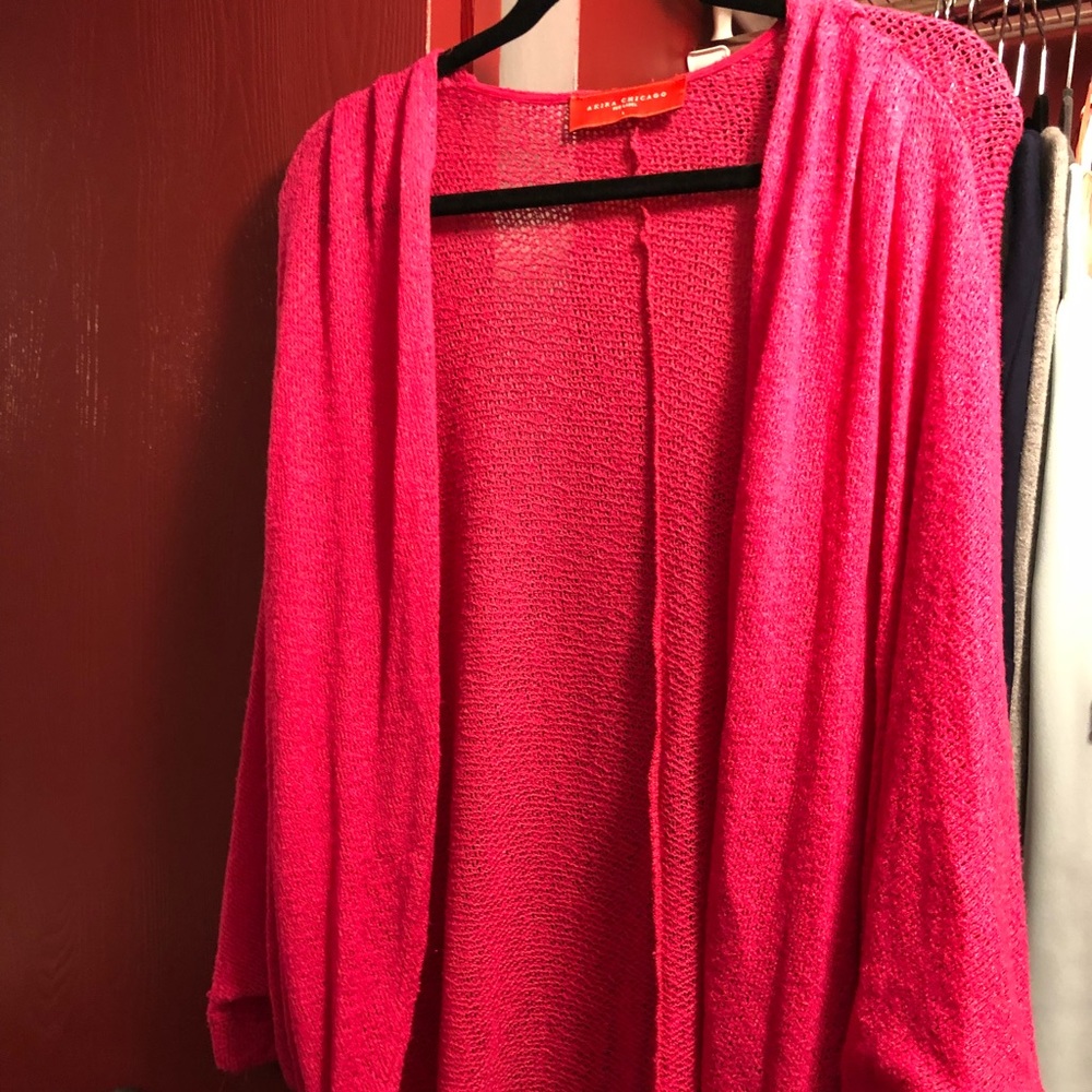 Hot pink cardigan